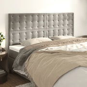 Testiera-Testata Decorativa Grigio Chiaro 160x5x118/128 cm Velluto 899171
