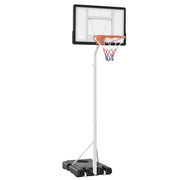 Canestro da Basket Regolabile ¨C Minimal ¨C PVC Bianco 210-260cm
