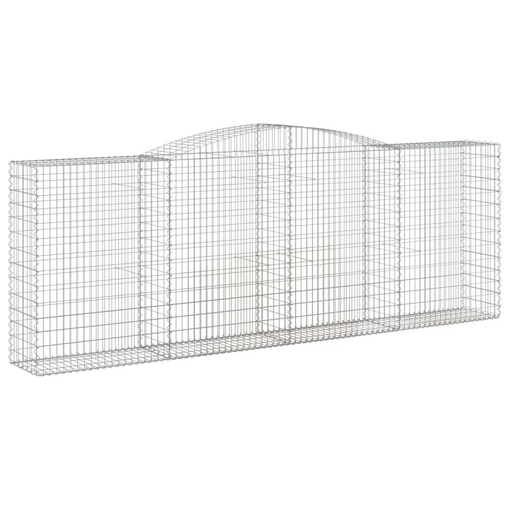 Set di 8 gabbioni ad arco per recinzioni a gabbia e muri di contenimento 400 x 50 x 140/160 cm ferro zincato argento 02_0041224