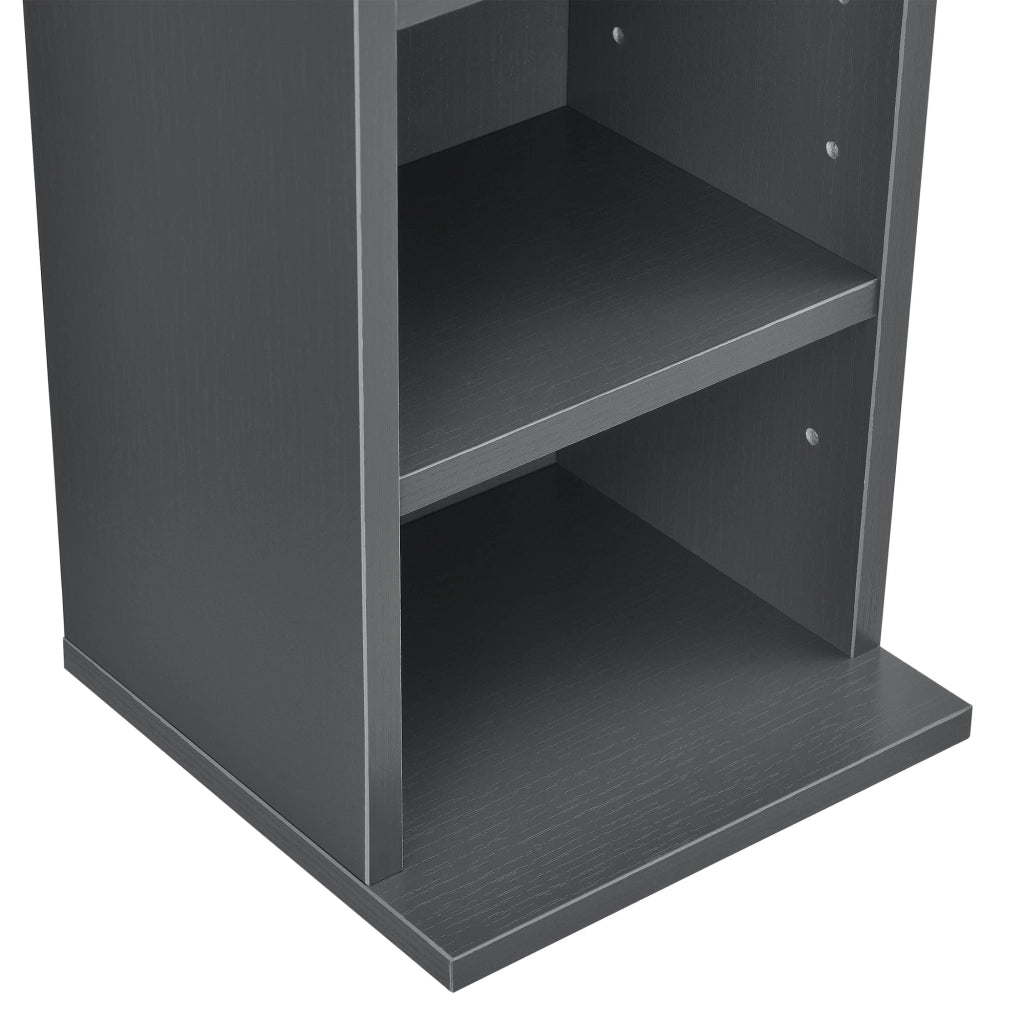 Scaffale porta CD/DVD a torre con 6 ripiani 90 x 20 x 20 cm MDF melaminico grigio scuro 03_0001679