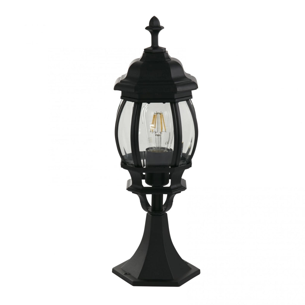 Bel Aire Outdoor Post 500mm, Nero con Vetro Trasparente