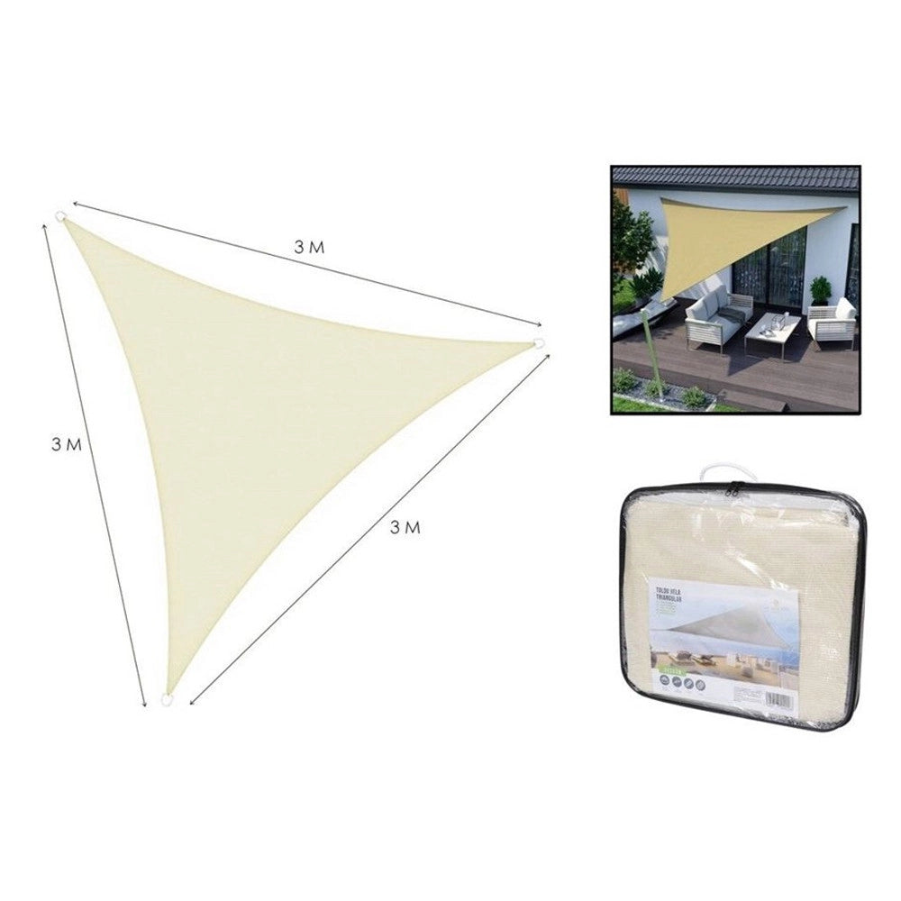 Trade Shop - Vela Tenda Triangolare Parasole Protezione Sole Ombreggiatura Giardino 3x3x3mt Beige 017019 -