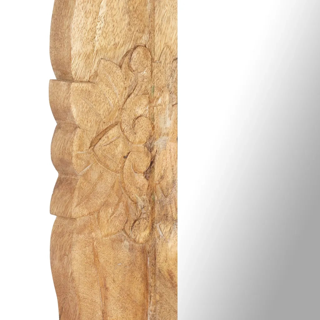 Specchio-Specchio Decorativo 110x50 cm in Legno Massello di Mango