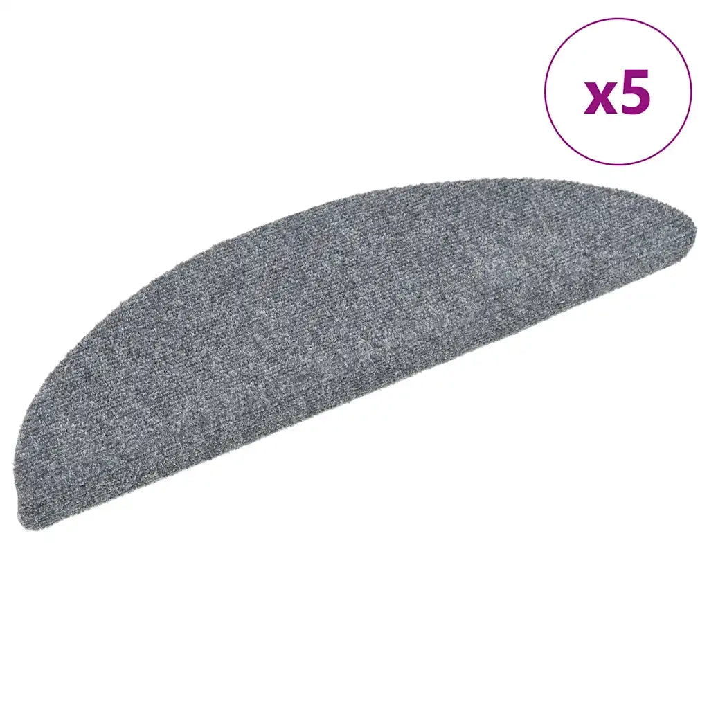Tappetini per Scale Adesivi 5 pz 56x17x3 cm Grigio Chiaro
