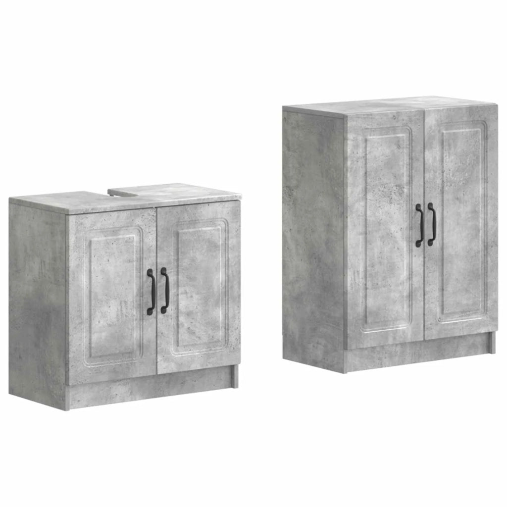 Set di Armadi da Bagno da 2 Pezzi UTRECHT Grigio Cemento 3417651