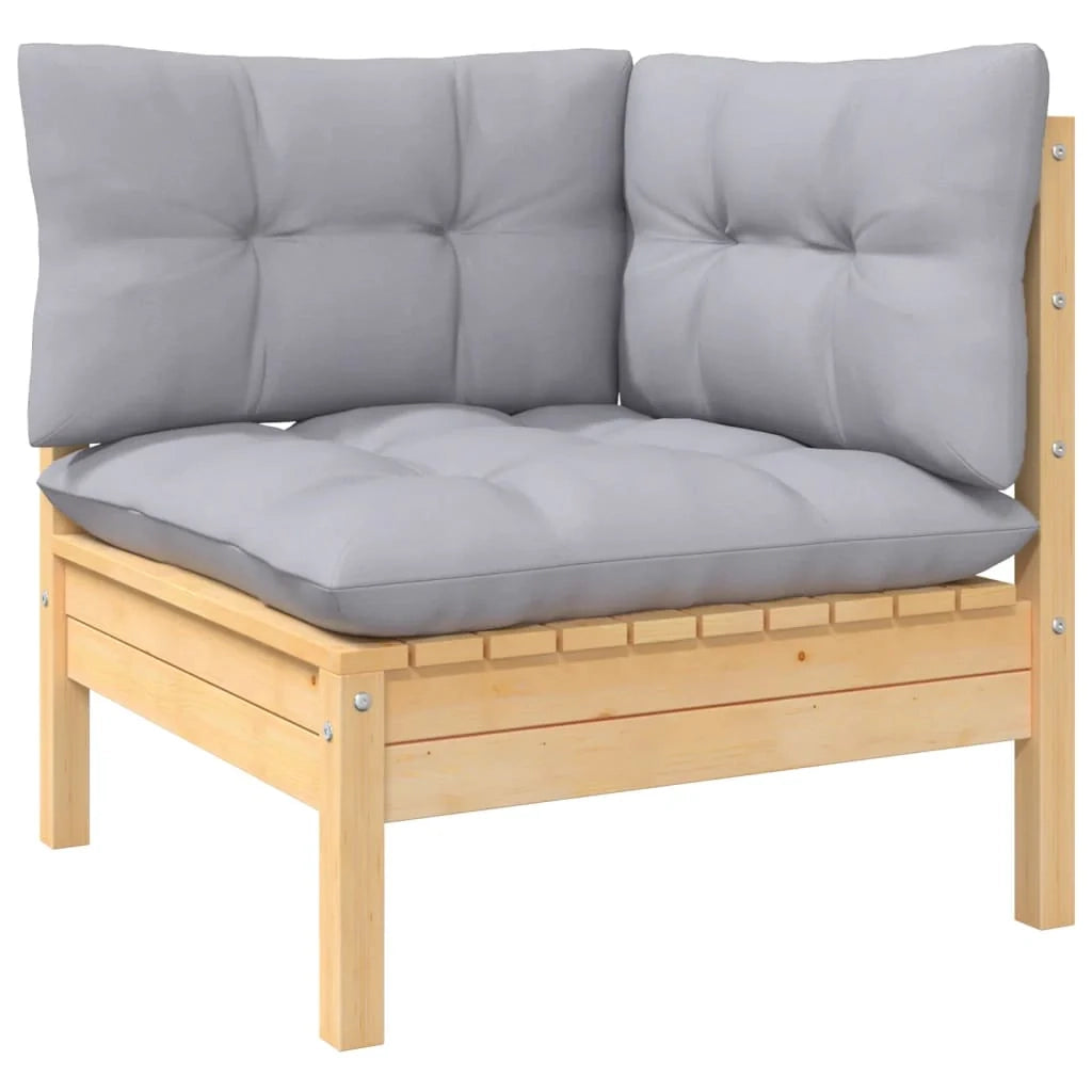 Set di mobili da giardino mobili da esterno 6 pezzi con cuscini legno di pino grigio 02_0016769