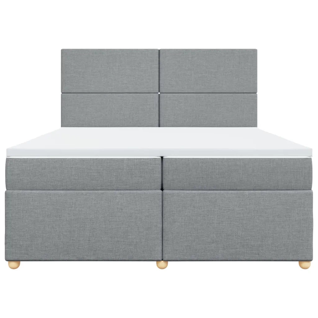Giroletto a Molle con Materasso Grigio Chiaro 200x200cm Tessuto 3291380