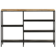 Tavolo Consolle | Tavolo d'Ingresso 110x30x75cm Legno Massello Mango Grezzo e Ferro
