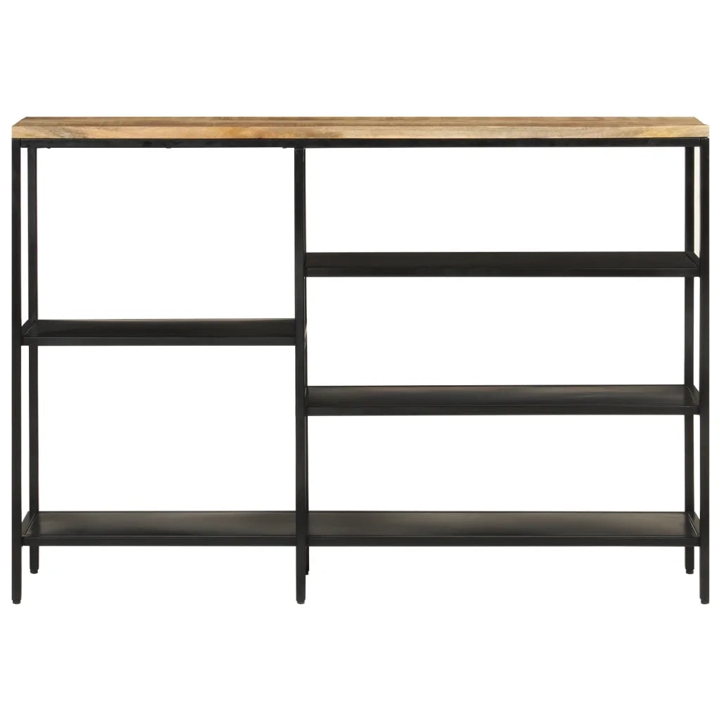 Tavolo Consolle | Tavolo d'Ingresso 110x30x75cm Legno Massello Mango Grezzo e Ferro