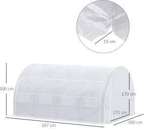 SERRA 397x300x200 cm in acciaio bianco con protezione UV