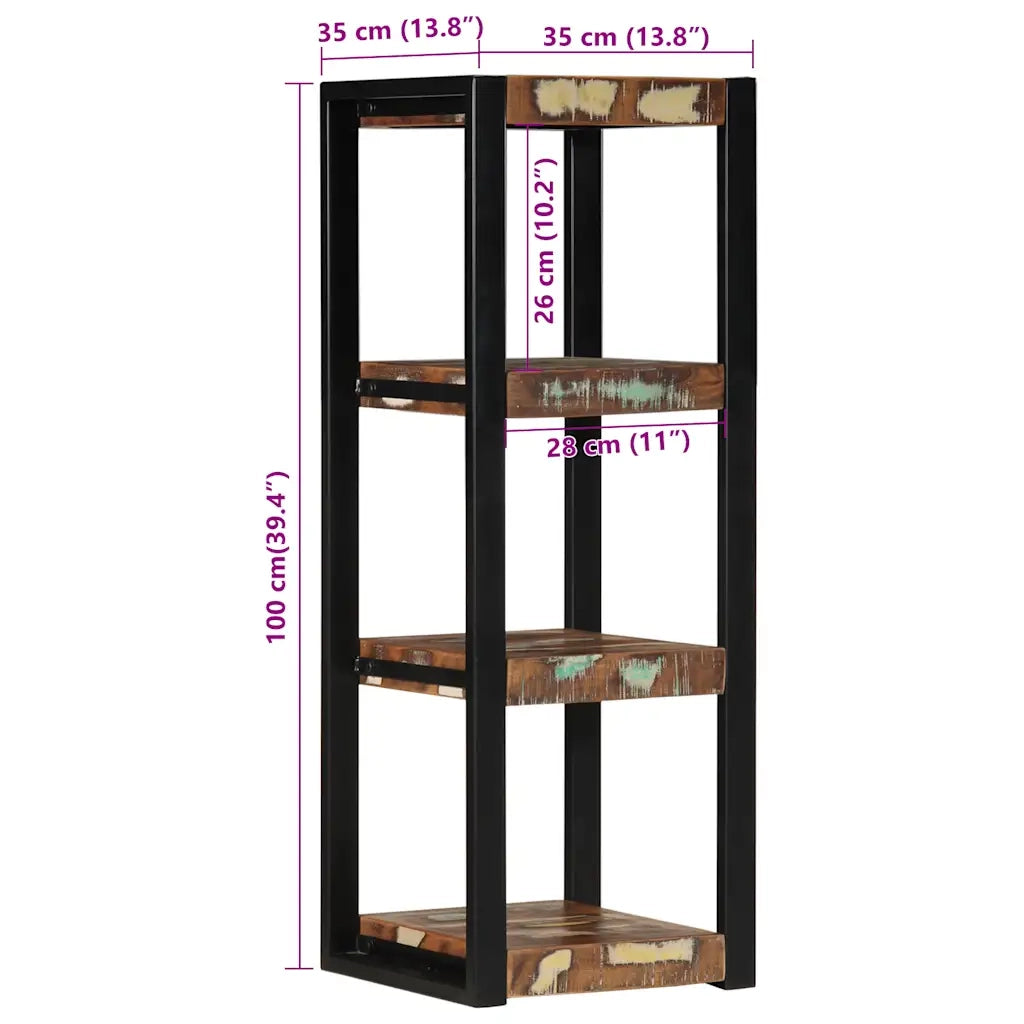 vidaXL Mensola da Parete Multicolore 35x35x100 cm in Legno Recupero