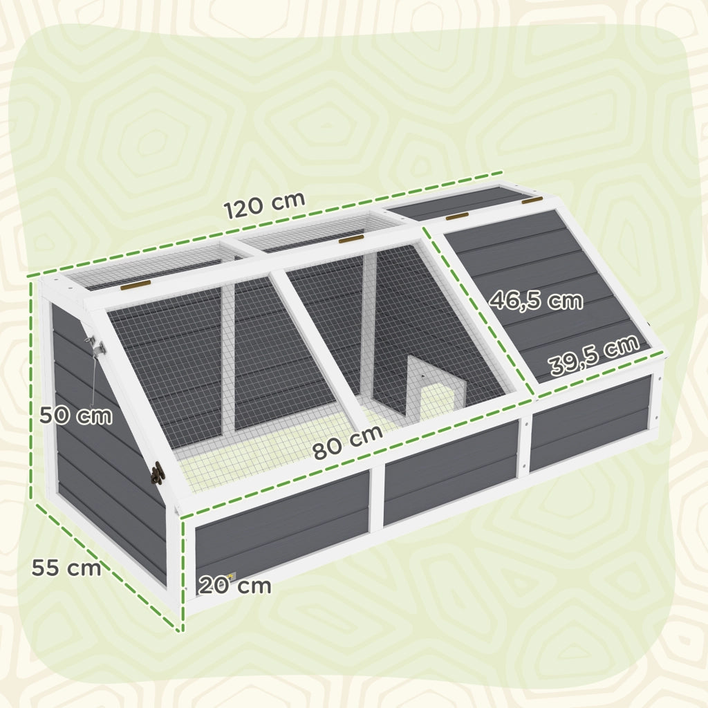 Recinto per Animali Domestici ¨C zephmum ¨C Legno, Grigio, 2 Scomparti