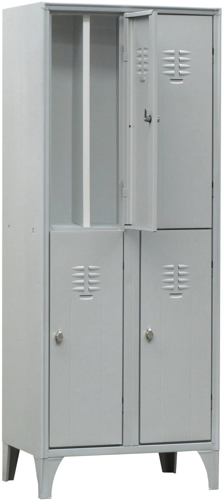 Armadietto metallico verniciato a 4 posti con tramezza interna cm. 70x50x180h