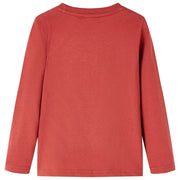 Maglietta per Bambini Maniche Lunghe Rosso Bruciato 116 13031