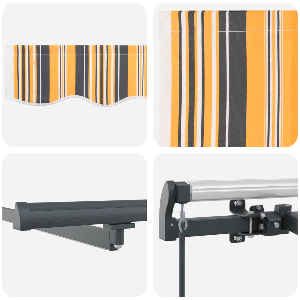 Tenda Retrattile Manuale con Striscia LED Multicolore 400x300 cm