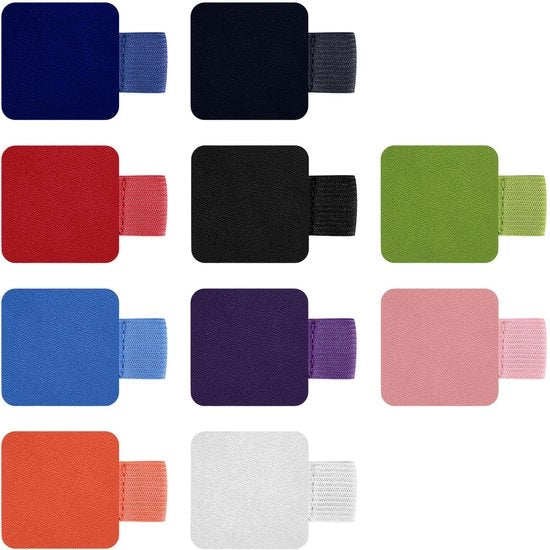 10 pacchi di penne tenute con lacci elastiche con anello in pelle adesivo, penne tenute con lacci elastiche, anelli per penne colorati per agenda, diario, calendario