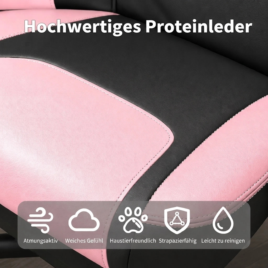 SEDIA GAMING Ergonomica, 77.0×25.5×59.0 cm, PVC Rosa Baby
