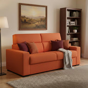 Casabona, Divano Letto 2 Posti Sfoderabile Made in Italy, 180x95 cm Arancione