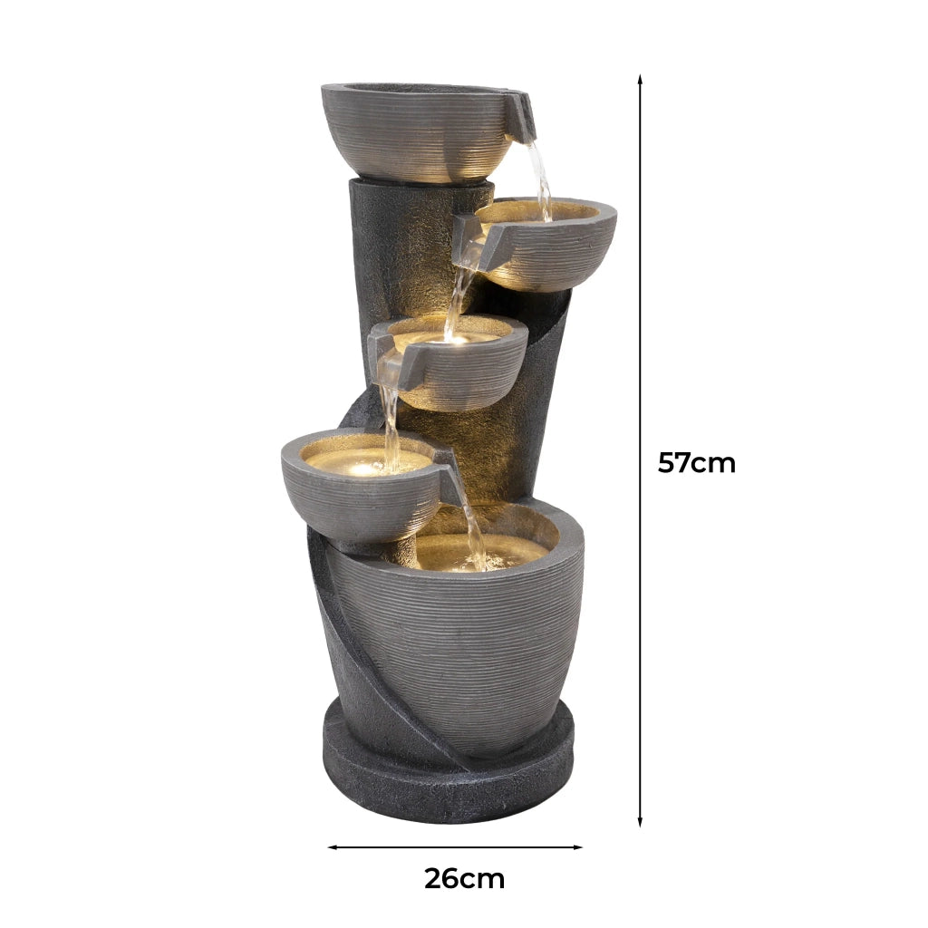 Fontana da Giardino Elettrica con LED e Cascata – Illusion Lagoon