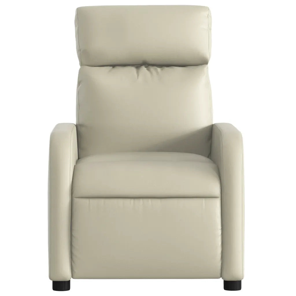 Poltrona da Massaggiante | Sedia Relax Reclinabile Crema Similpelle