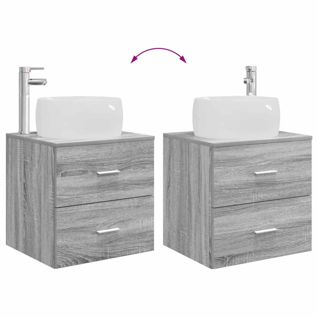 Set di mobili per il bagno 3 pz Sonoma grigio 3405920