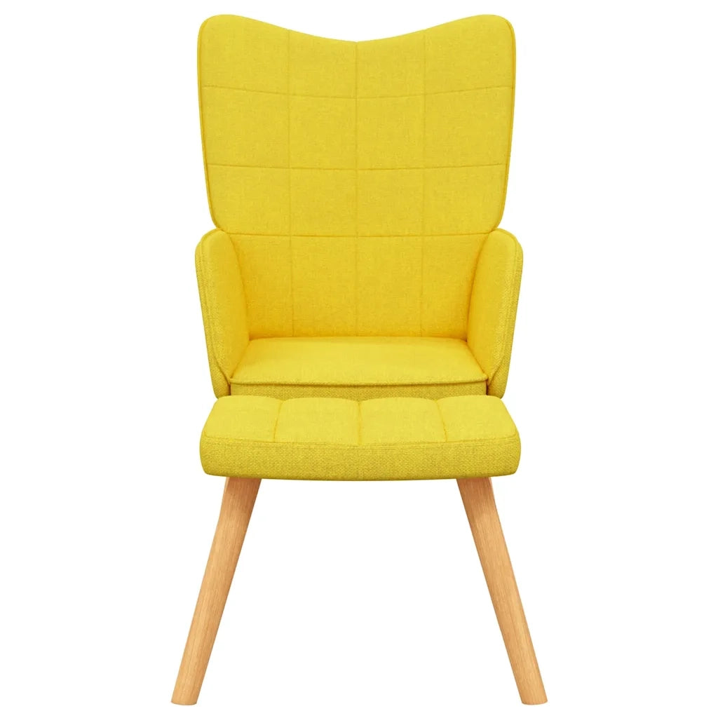 Poltrona Relax con Poggiapiedi Giallo Senape in Tessuto cod mxl 17740