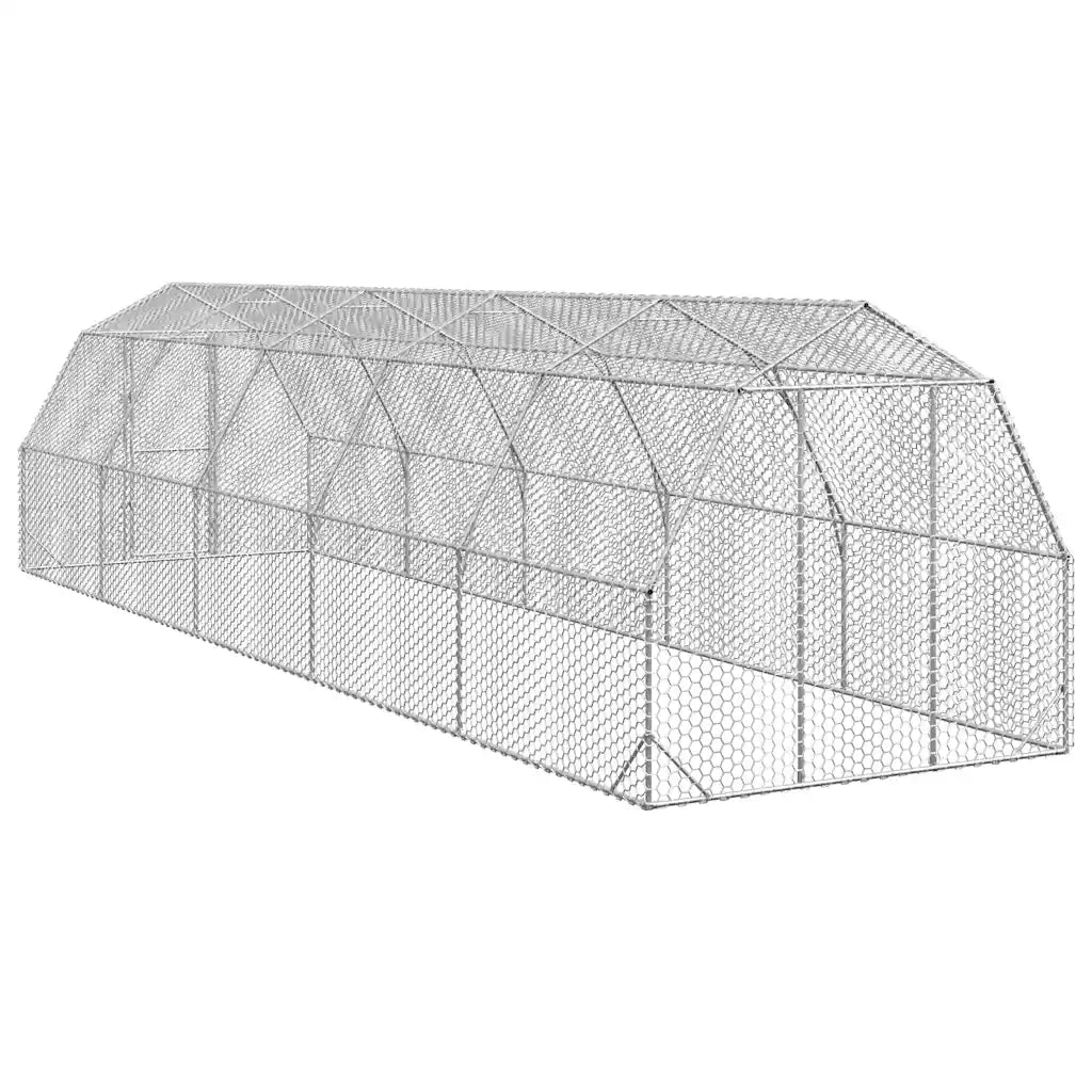 vidaXL Recinto per Polli 2,5x10x2,25 m in Acciaio Zincato