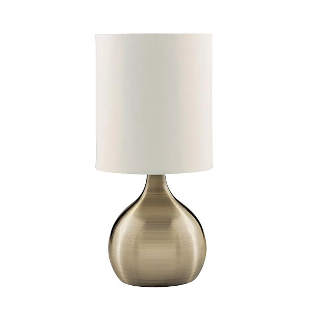 Abatjour Contemporaneo Tocco Acciaio Ottone Tessuto 1 Luce E14