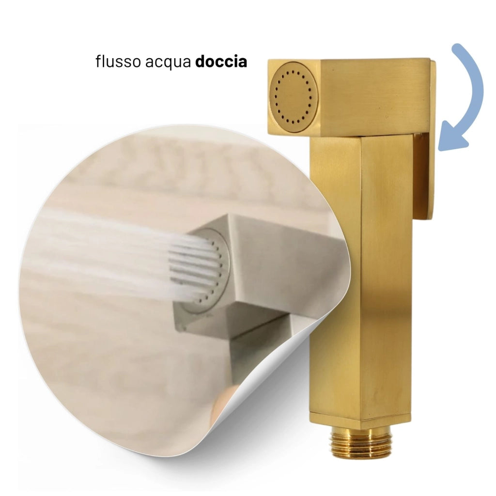 Idroscopino wc doccetta ottone portatile shutoff monogetto con leva ogomondo kit *** finitura- oro bronzato spazzolat...