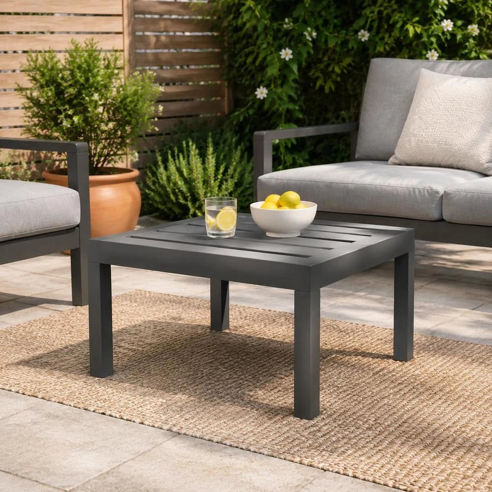 Garden Table Anthracite 78x55x38 Cm Plastic