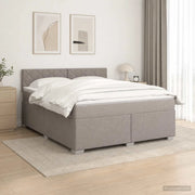 Letto con Box Spring, Materasso e LED Tortora 140 x 190 cm 3451949
