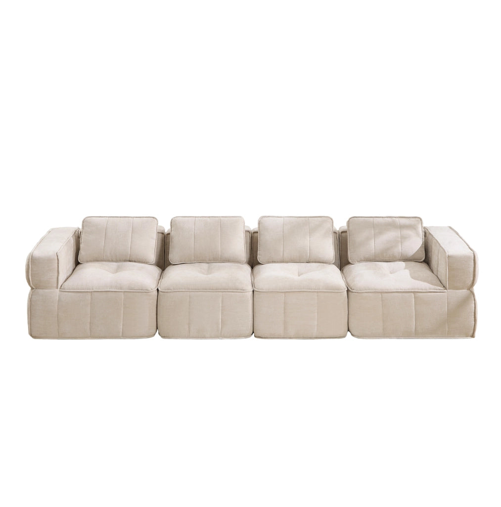 DIVANO Modulare Senza Struttura 344x93x67 cm Poliestere Beige