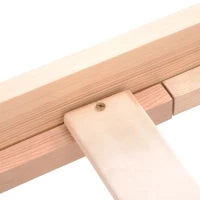 Letto in legno con testiera e rete a doghe, senza materasso, 200x90 cm,naturale