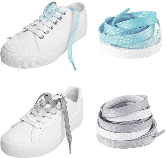 2 Paia di Cinture per Sneaker a Colori Variabili - 8 mm Cinture Piane