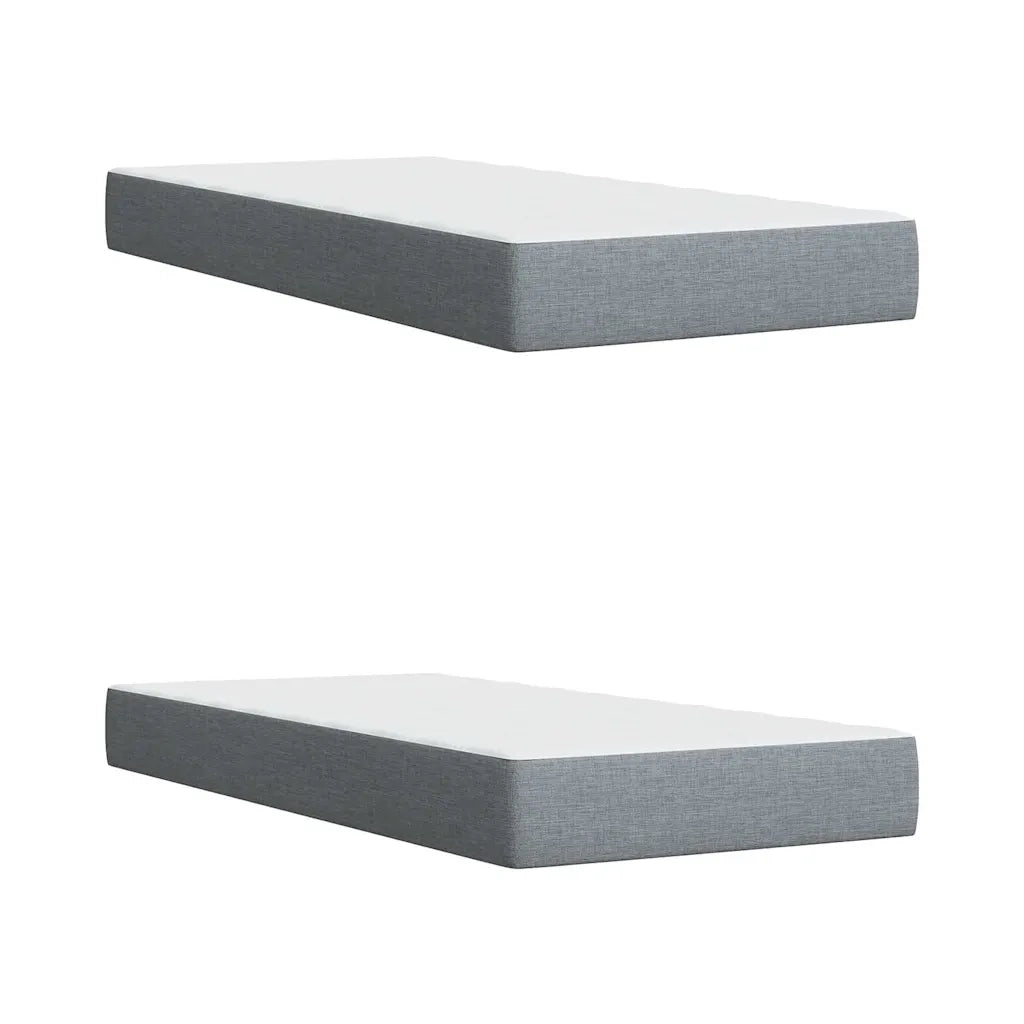 Giroletto a Molle con Materasso Grigio Chiaro 200x200cm Tessuto 3287563
