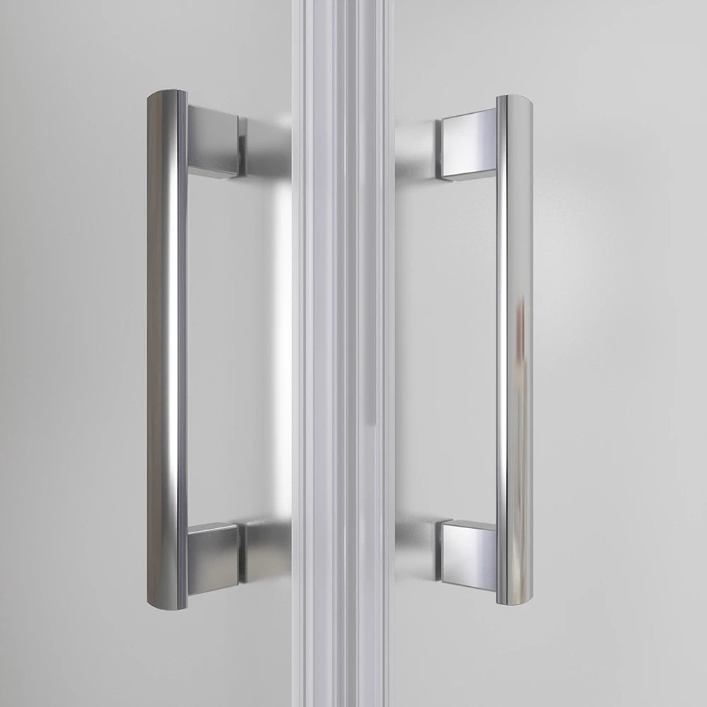 Box doccia cromato 3 lati 70x120x70 cm con doppio scorrevole h190 cm e vetro opaco opaco 6 mm | Tremiti