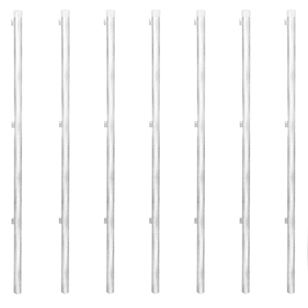Recinzione in Rete con Pali in Acciaio Zincato 15x1,25m Argento cod mxl 14599