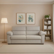 Pisogne, Divano Fisso 2 Posti Sfoderabile Made in Italy, 185x95x100h cm Beige