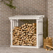Portalegna Bianco 108x64,5x109 cm in Legno Massello di Pino cod mxl 62439
