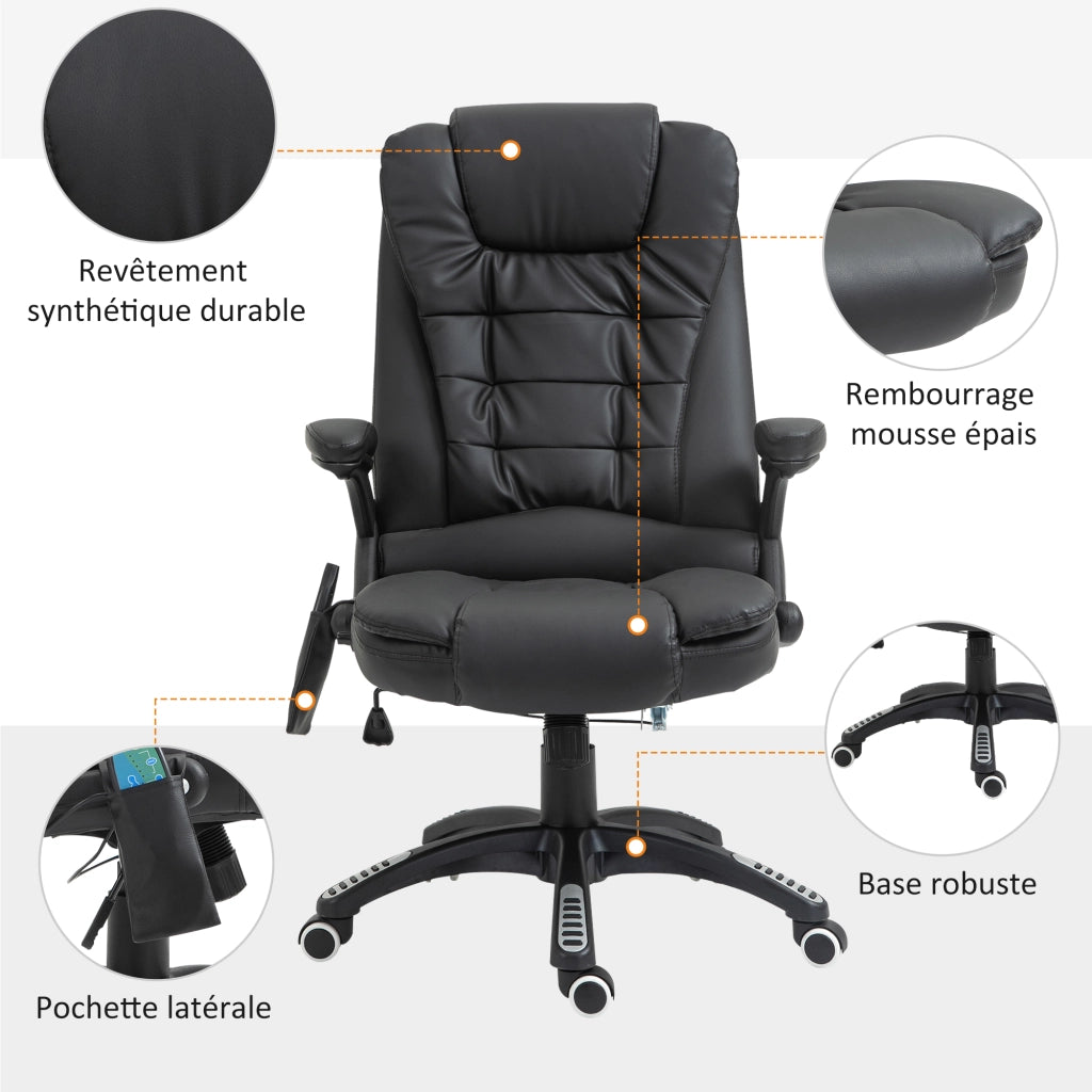 Poltrona da ufficio massaggiante elettrica ¨C zephmum ¨C nero