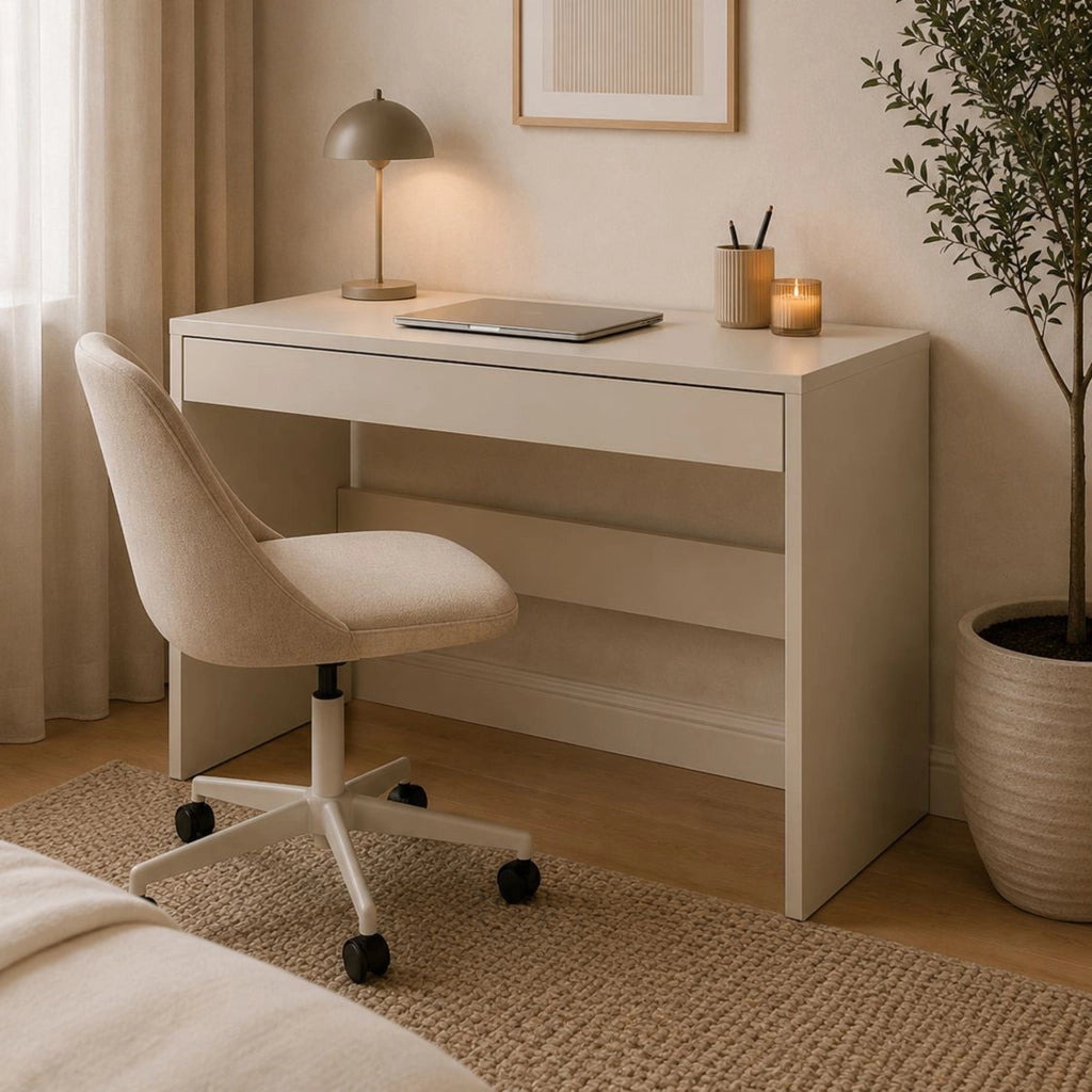 Linomoni, Scrivania un Cassetto, 100x50x77h cm Beige