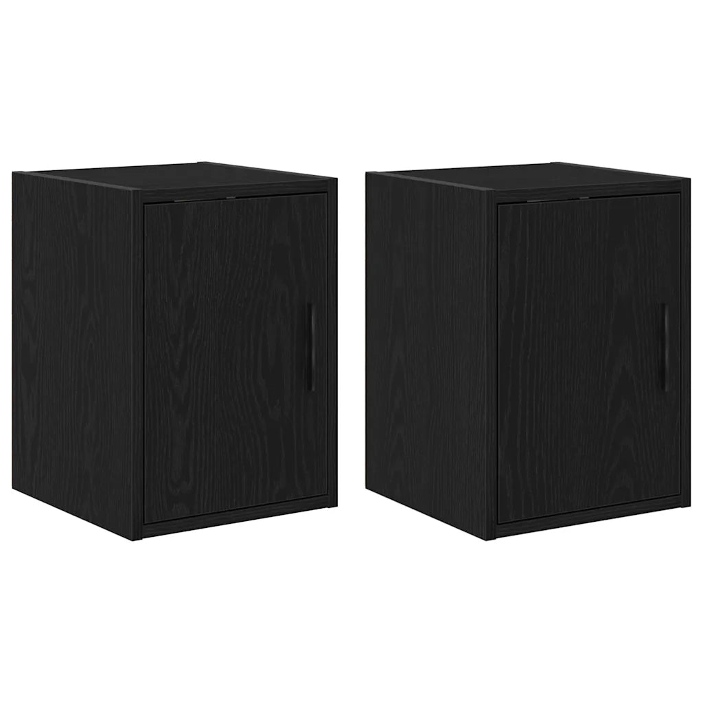 Pensili per Garage 2 pz Neri in Legno Multistrato 860610