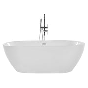Bagno bianco con argento sanitario acrilico singolo 150 x 75 cm autoportante moderno