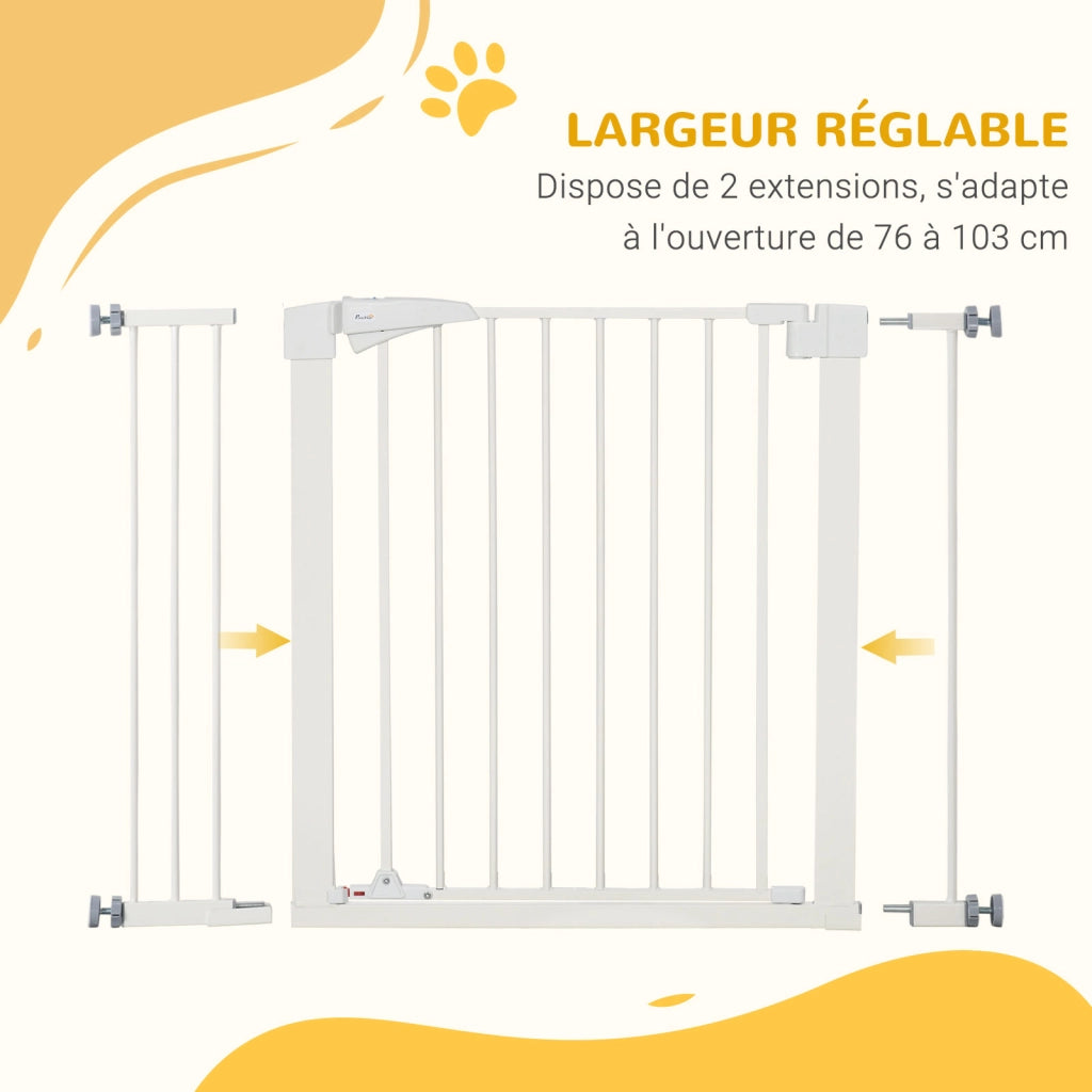 Barriera per cani e animali ¨C Zephmum ¨C Bianco 76-103 cm