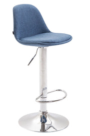 Sgabello di design KIEL in tessuto cromo,blu