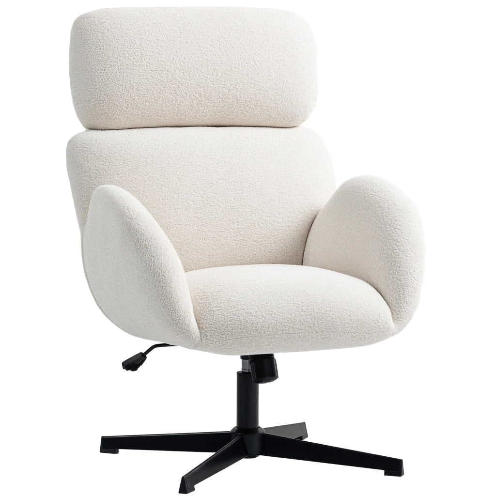 Sedia da ufficio con rivestimento in tessuto ¨C zephmum ¨C crema, metallo, altezza regolabile