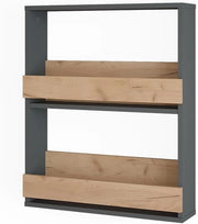 Portabicchieri da vino Repose, Quercia dorata/antracite, 60 x 72 cm, per montaggio a parete con supporti per fino a 8 bicchieri da vino