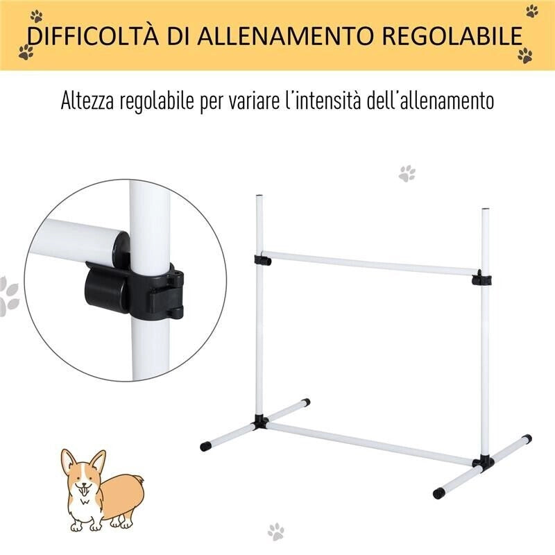 SET 4 OSTACOLI AGILITY DOG PER ADDESTRAMENTO CANI CON SACCA DI TRASPORTO