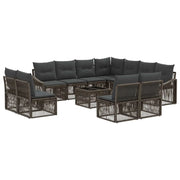 Set Divano da Giardino 12 pcs Grigio polyrattan 3436043