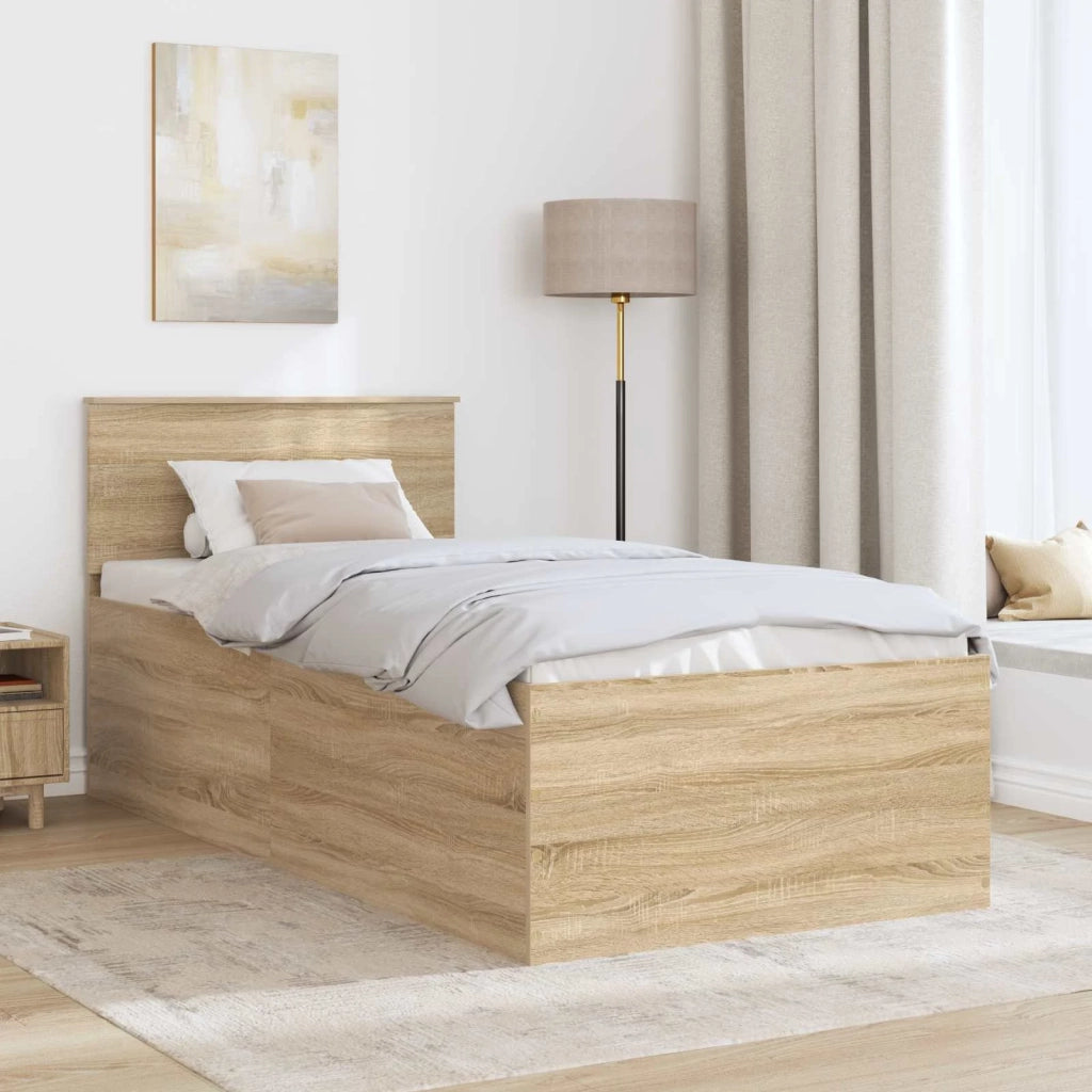 Struttura del letto Rovere Sonoma 75 x 190 cm Legno multistrato